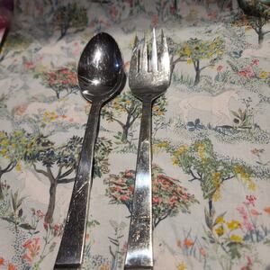 Stainless Steel Made in Korea 2 Piece Serving Spoon And Fork
